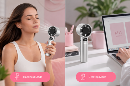 💖 Twin Breeze™ Portable Turbo Fan Duo | 120-Speed Rechargeable Cooling Fans (Pack of 2)