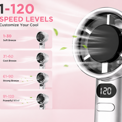 💖 Twin Breeze™ Portable Turbo Fan Duo | 120-Speed Rechargeable Cooling Fans (Pack of 2)